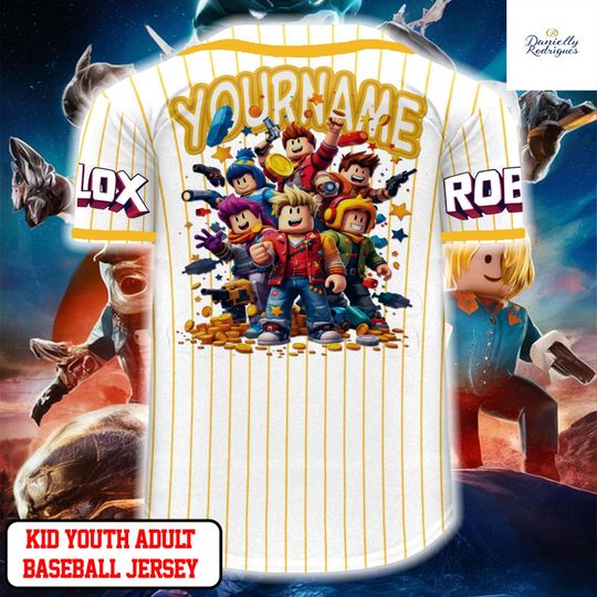 Custom Roblox Baseball Jersey Personalized Gamer Outfit