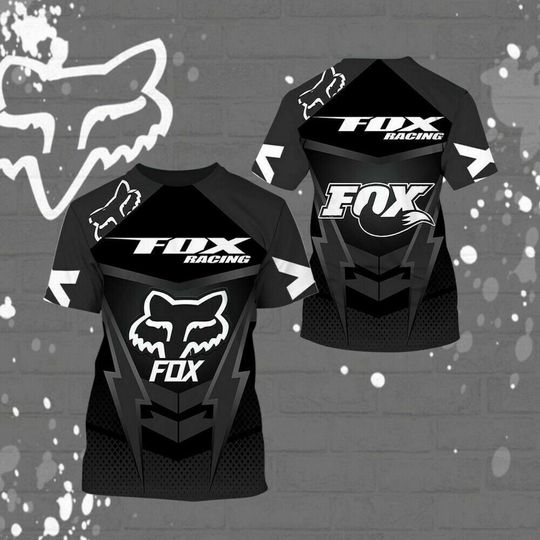 T shirt 3d multicolor fox racing motorbike lovely
