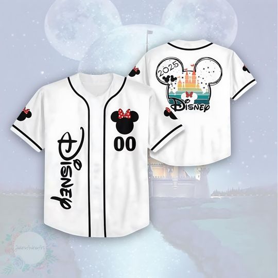 Disney Rainbow Castle Baseball Jersey, Disney Shirt, Disney Family Trip Shirt, Disney Castle Jersey, Disney Mickey Minnie Jersey