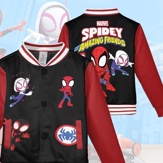 Spidey and Friends Baseball Jacket, Superhero Team Jacket
