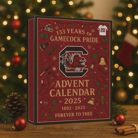 South Carolina Gamecocks Advent Calendar 2025, 133 Years of Pride SEC Football Ornament Set, Christmas Gift for Alumni and Fans