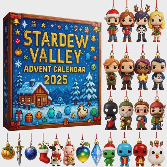 Stardew Valley Advent Calendar 2025, Video Game Merch Gift, Christmas Countdown Collectible Hoodie Sweatshirt for Gamers