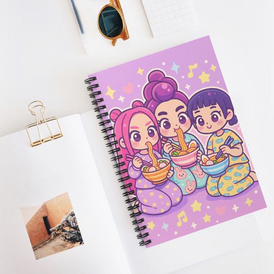 Cute Kawaii Spiral Notebook - kpop, huntrix, Perfect for Students