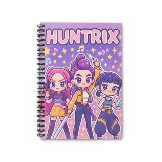 Huntrix, school, notebook, Spiral Notebook - Ruled Line - kpop, huntrix, anime