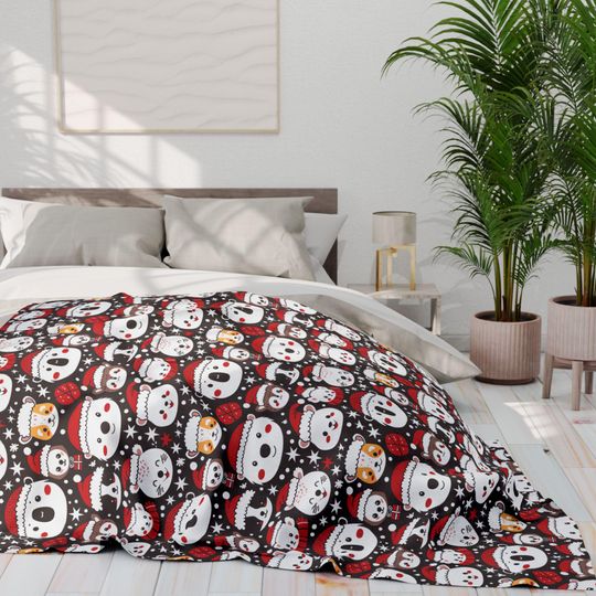 Fleece Blanket with Christmas Animals Pattern