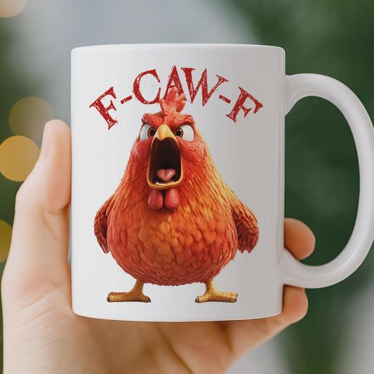 Custom Mug - Personalized Funny Gifts For Best Friends, Coworker, Work Bestie - My Resting Squawk Face - Funny F-Caw-F Chicken Humor Mug