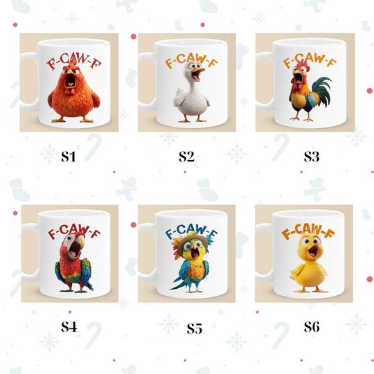 Custom Mug - Personalized Funny Gifts For Best Friends, Coworker, Work Bestie - My Resting Squawk Face - Funny F-Caw-F Chicken Humor Mug