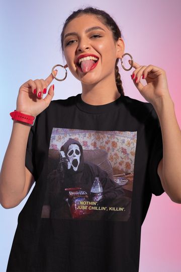 Nothin' Chillin Killin Horror Shirt, Let's Watch Scary Movies Shirt, Scream Shirt