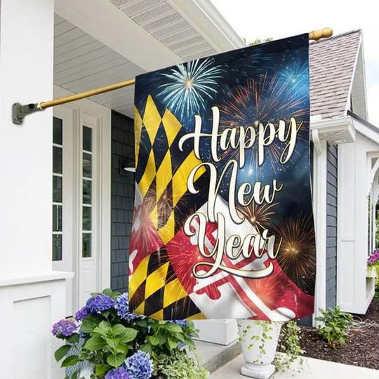 Happy New Year Maryland Flag