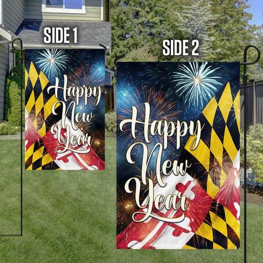 Happy New Year Maryland Flag