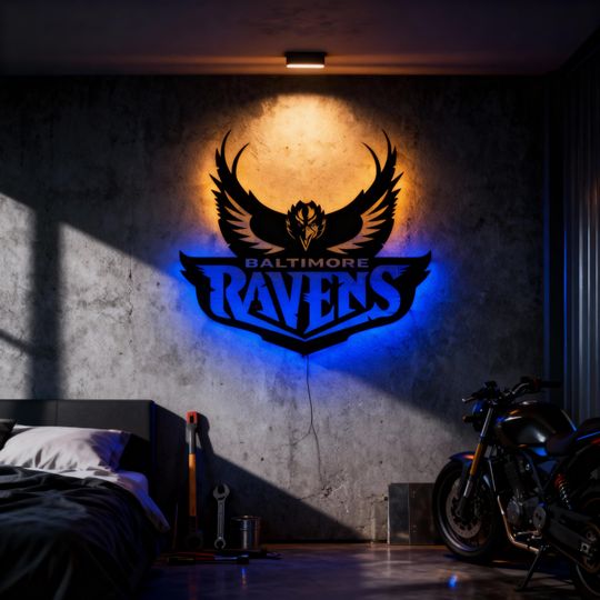Baltimore Ravens Metal Wall Decor: Football Fan Gift, Mancave Art
