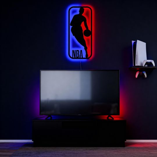 NBA Logo LED Sign | Handmade Basketball Fan Wall Decor