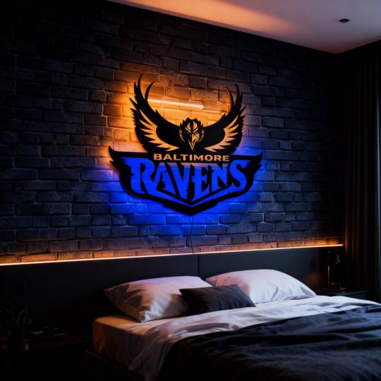 Baltimore Ravens Metal Wall Decor: Football Fan Gift, Mancave Art