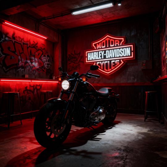 LED Haarleyy Davidson Metal Wall Sign: Garage Decor