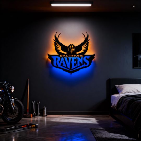 Baltimore Ravens Metal Wall Decor: Football Fan Gift, Mancave Art