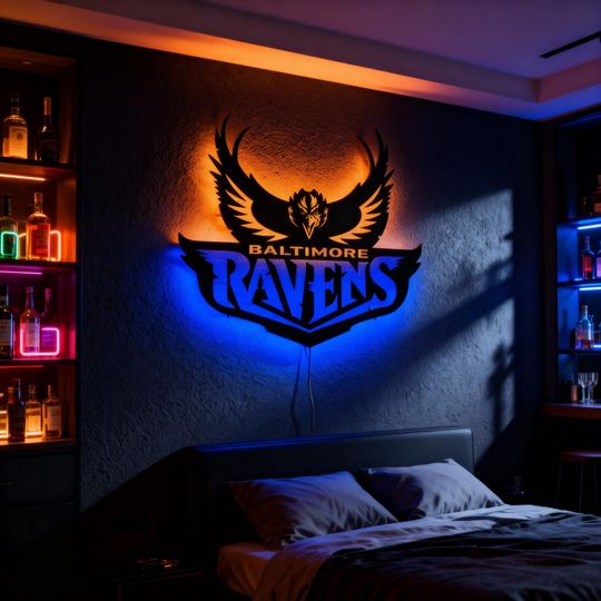 Baltimore Ravens Metal Wall Decor: Football Fan Gift, Mancave Art