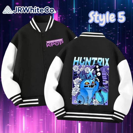 Kpop Demon Hunters Kids Varsity Jacket, Huntrix Baseball Coat, Cute Kpop