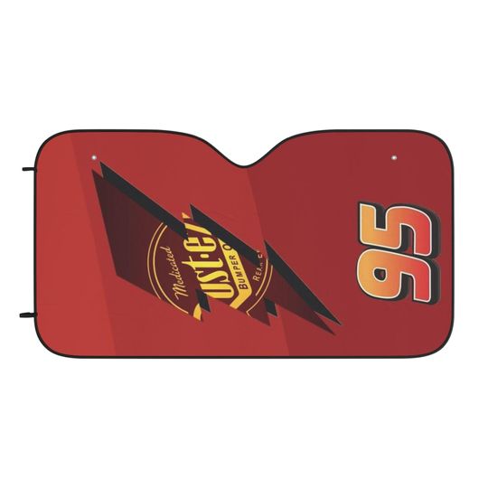 95 McQueen Rusteze Car Sun Shade Red Racing Windshield Cover