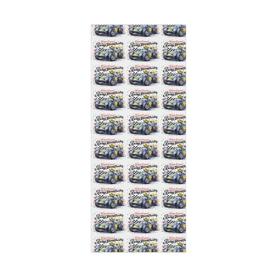 Racing Car Christmas Gift Wrap Paper