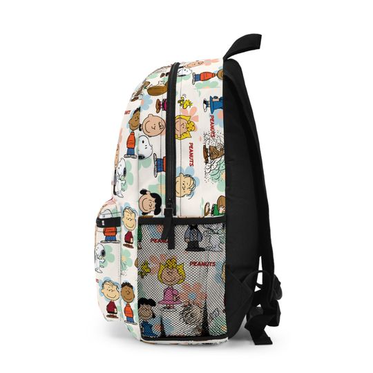 Charlie Brown Backpack - Peanuts Cartoon Polyester Book Bag