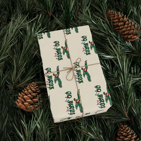 Eagles Gift Wrapping Paper: Holiday Go Birds Pattern