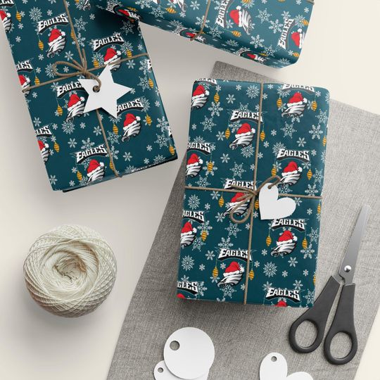 Holiday Eagles Gift Wrap: Christmas Festive Wrapping Paper