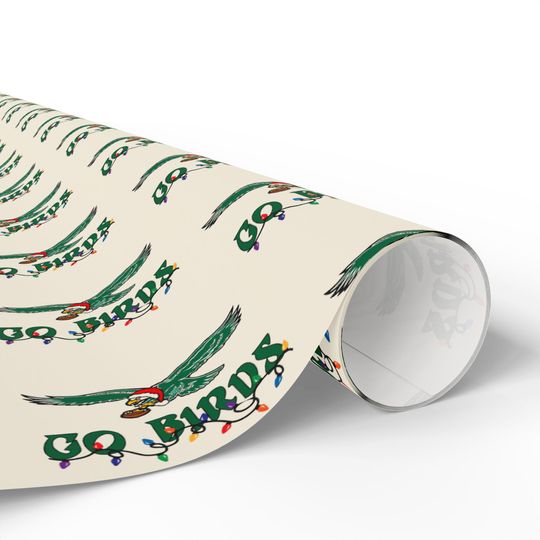 Eagles Gift Wrapping Paper: Holiday Go Birds Pattern