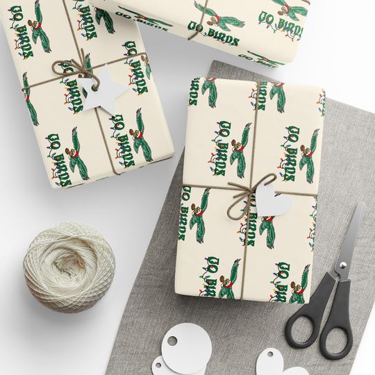 Eagles Gift Wrapping Paper: Holiday Go Birds Pattern