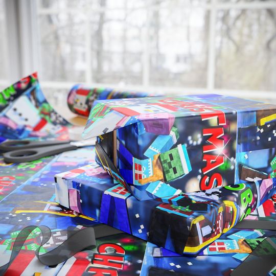 Roblox Christmas Mobs Boys Wrapping Paper