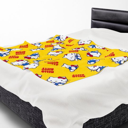 Hello Kitty Fleece Blanket Yellow Character