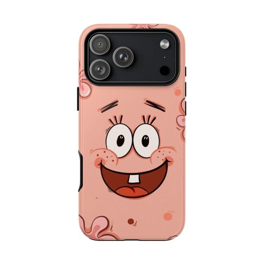 Patrick Star Close-up iPhone Case, Spongebob Squarepants Case, Cartoon Face Art Gift