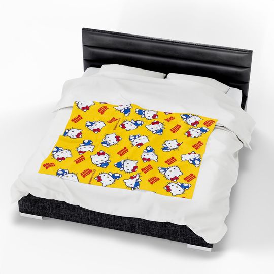 Hello Kitty Fleece Blanket Yellow Character