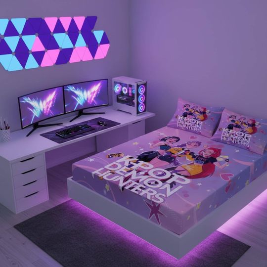 K-Pop Demon Hunters Fitted Sheet Set with Pillowcases