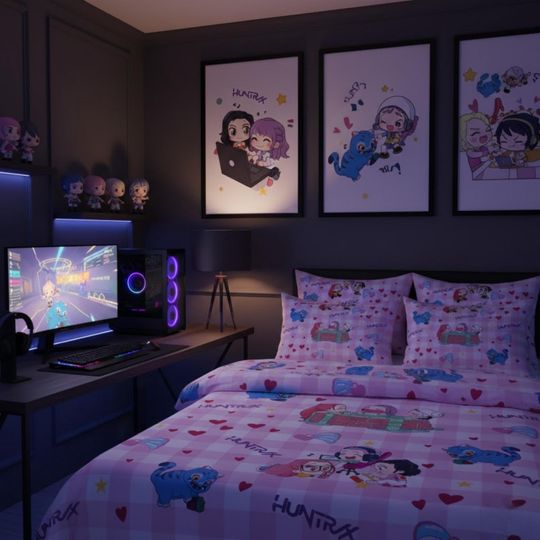 Demon Hunters Anime Bedding Set 3PCS K-Pop Style for Kids