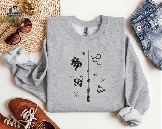 Harry Wizard Embroidery Design, Magic Wand Embroidery File, Wizard Glasses 9 3/4 Symbol Pattern, Digital Machine Embroidery Instant Download