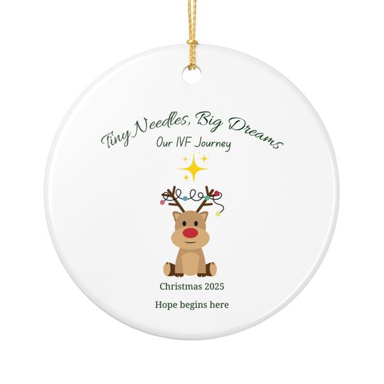 IVF Journey Ceramic Ornament, Christmas Holiday Decor