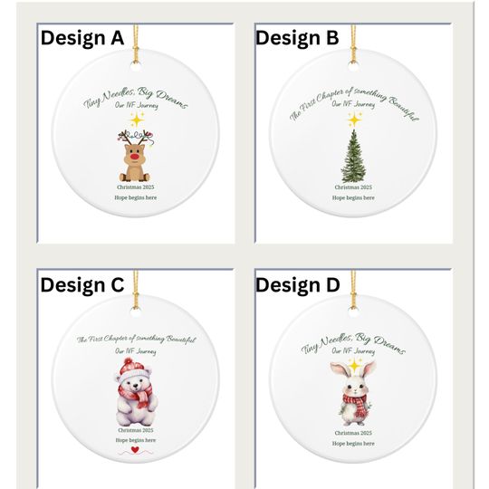 IVF Journey Ceramic Ornament, Christmas Holiday Decor