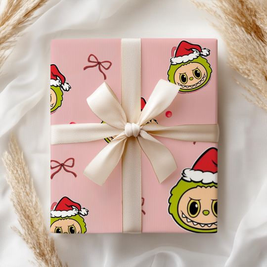 Labubu Wrapping Paper, Christmas Wrapping Paper - Cute Character Wrap