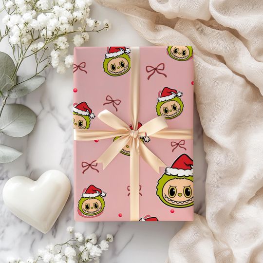 Labubu Wrapping Paper, Christmas Wrapping Paper - Cute Character Wrap