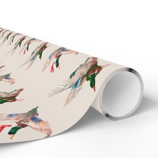 Christmas Mallard Wrapping Paper: Duck Hunting Gift