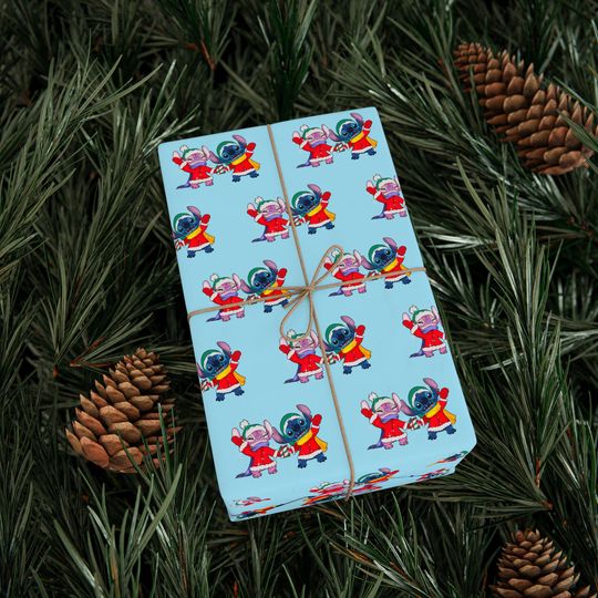 Stitch and Angel Christmas Wrapping Paper