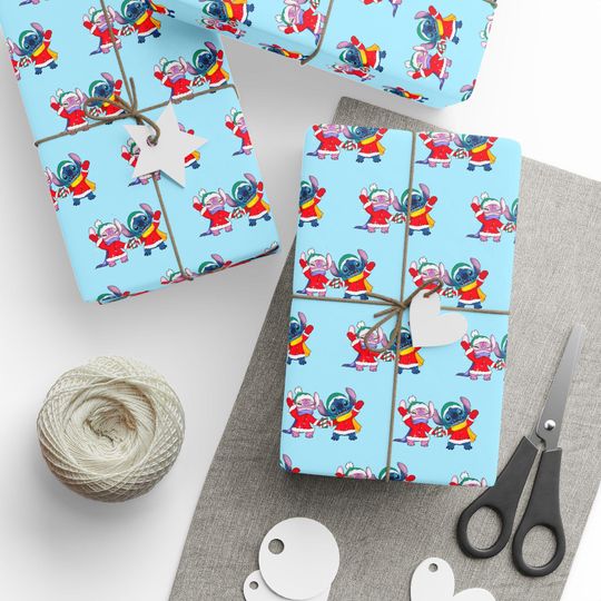 Stitch and Angel Christmas Wrapping Paper