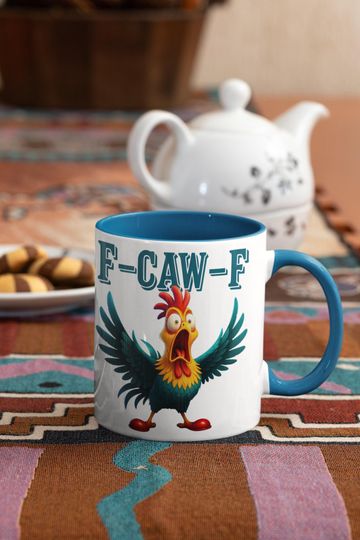 Christmas Mug with Funny Screaming Rooster Meme