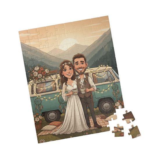 Custom Wedding Photo Puzzle: Personalized Engagement Gift
