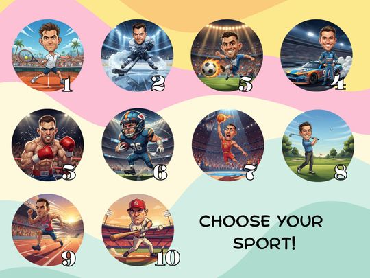 Custom Sports Puzzle | Personalized Athletic Caricature Gift | Unique Cartoon