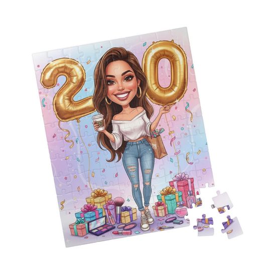 Custom Cartoon Birthday Puzzle: Personalized Celebration Game