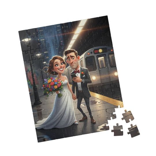 Custom Wedding Photo Puzzle: Personalized Engagement Gift
