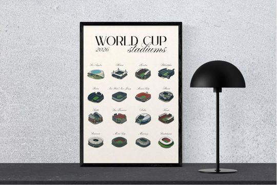 World Cup 2026 Stadiums Poster | USA Canada Mexico 2026