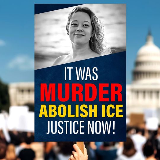 Abolish ICE Protest Poster, Anti-Trump Art