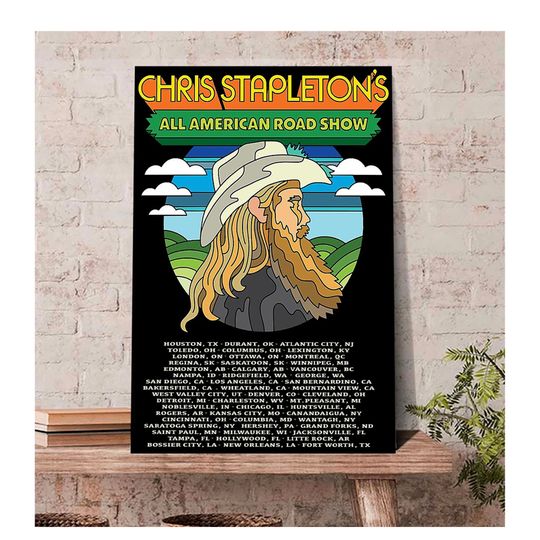 Chris Stapleton American Road Show 2022 Tour Poster, Chris Stapleton Tour 2022 Poster